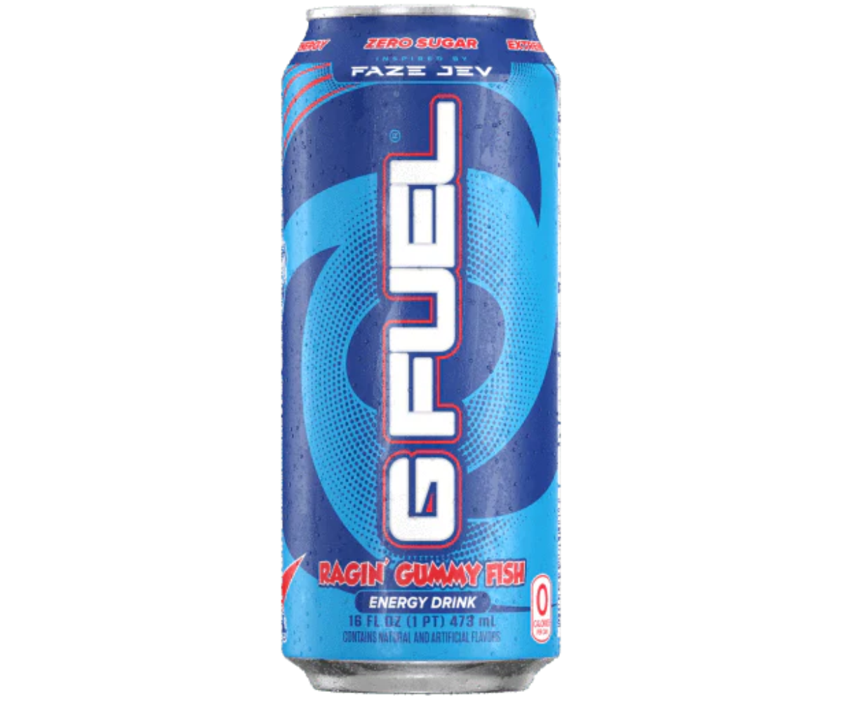 G Fuel Faze Jev Ragin' Gummy Fish Energy Drink